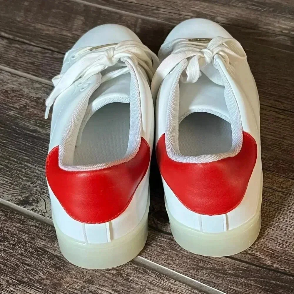 Bebe Sport White & Red Sport Kenedy Fashion Gym Shoes Women's Size 8.5 - Picture 4 of 8